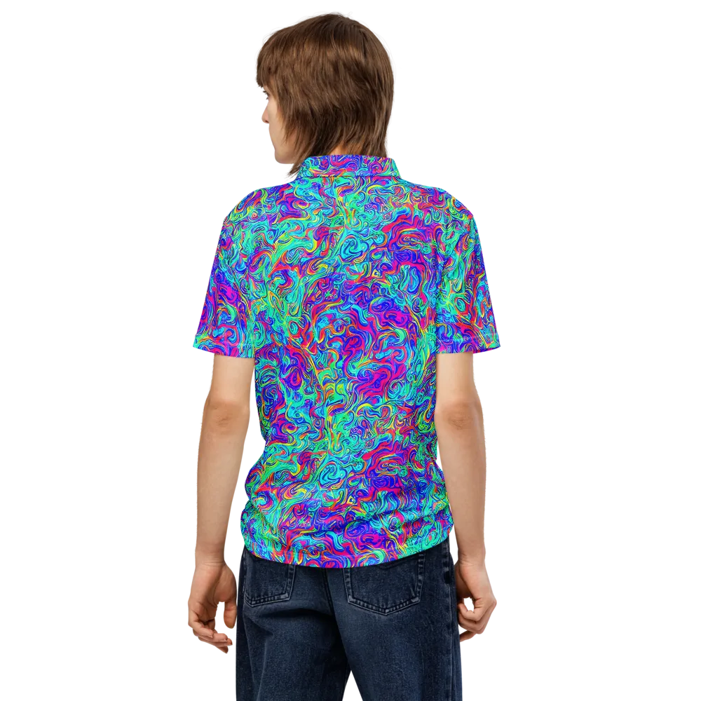 Liquid Pulse on Men's Slim Fit Polo Shirt — Back