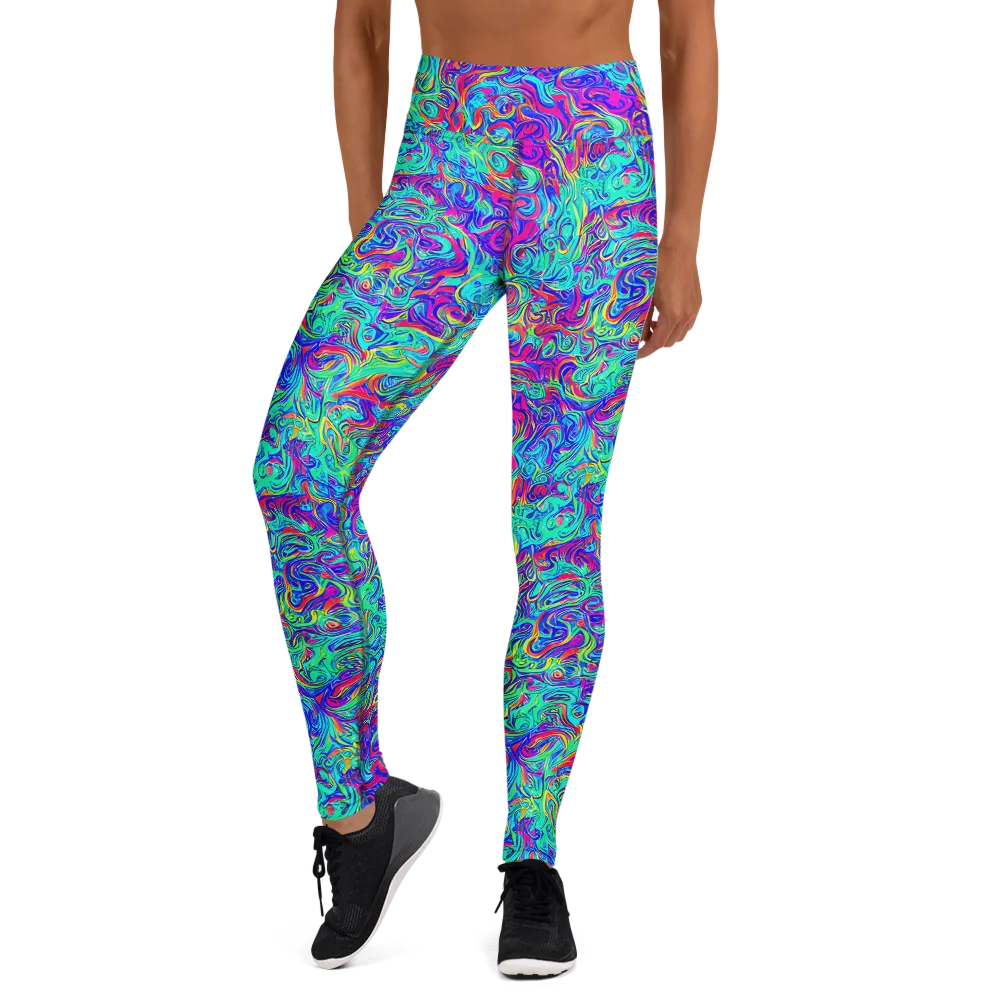 Liquid Pulse on Yoga Leggings — Front