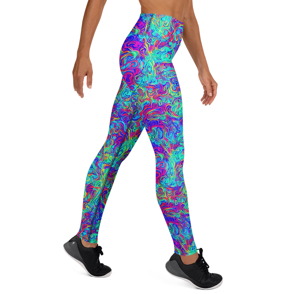 Liquid Pulse on Yoga Leggings — Right