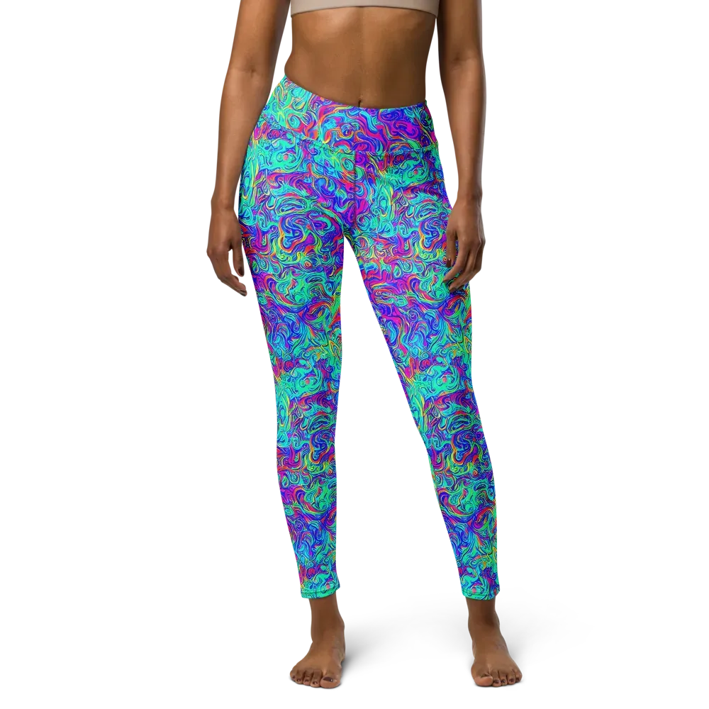 Liquid Pulse on Yoga Leggings — Front