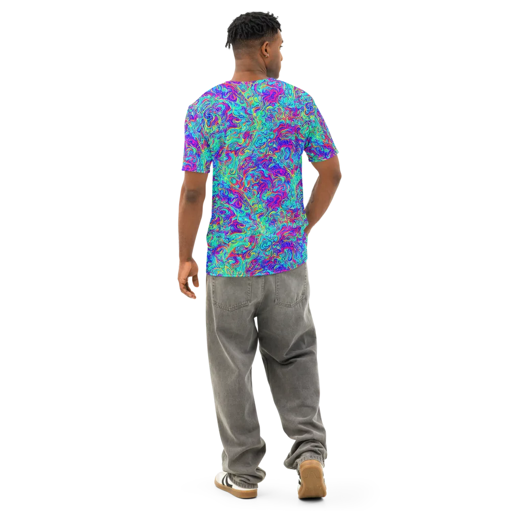 Liquid Pulse on Men's Cotton Crew Neck T-Shirt — Back