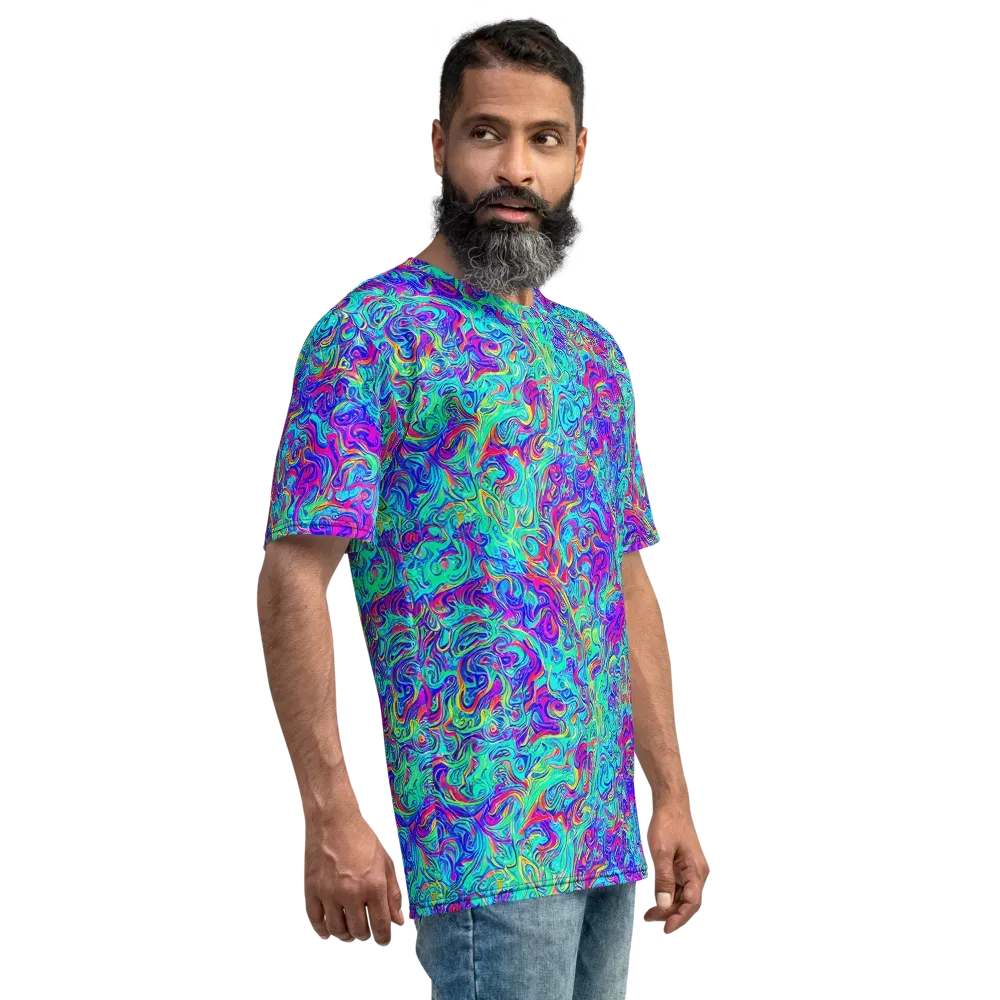 Liquid Pulse on Men's Crew Neck T-Shirt — Right