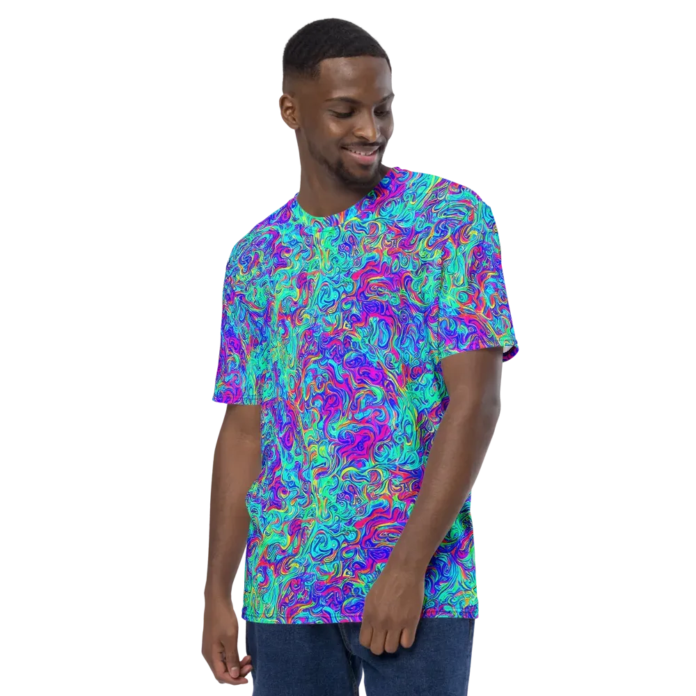 Liquid Pulse on Men's Crew Neck T-Shirt — Left
