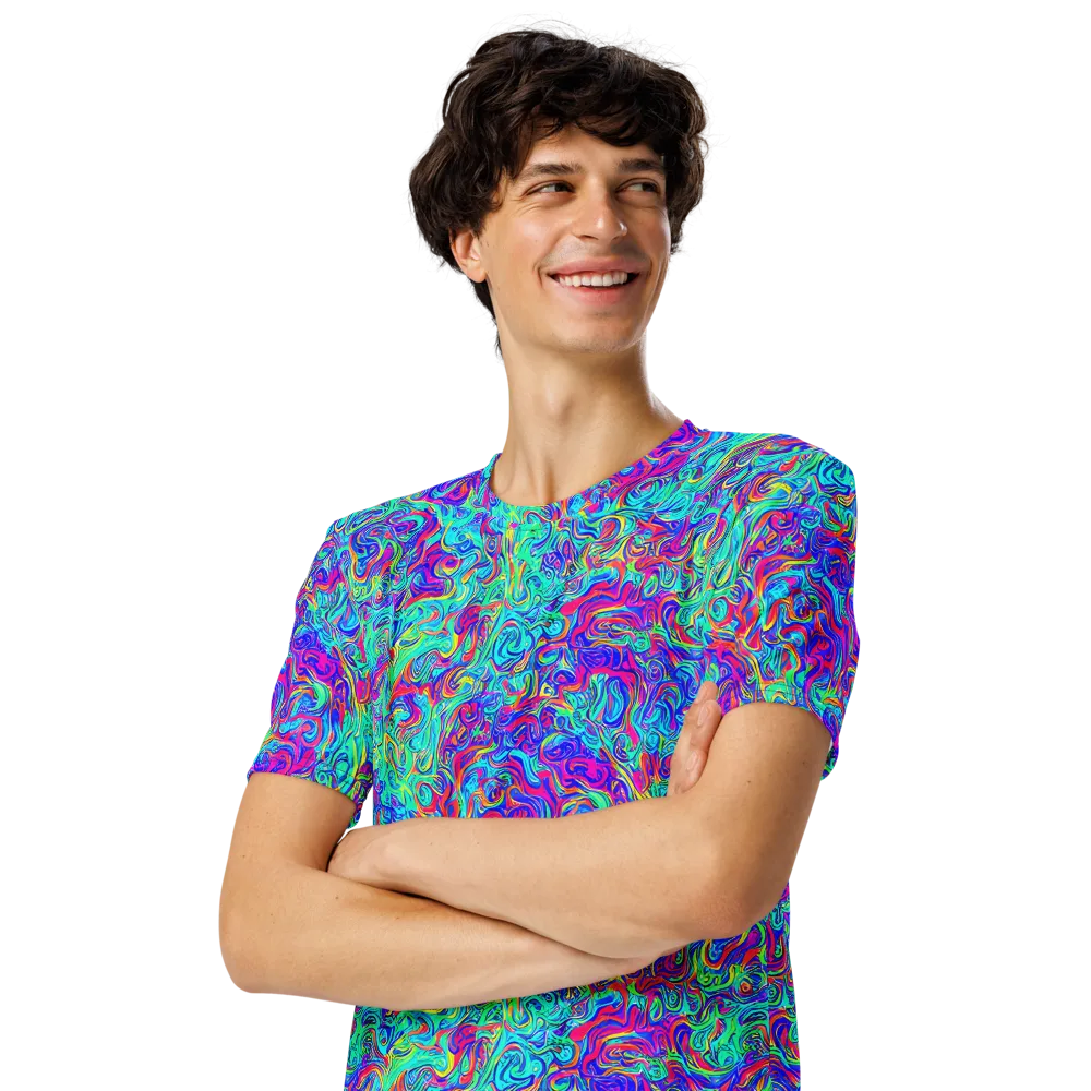 Liquid Pulse on Men's Crew Neck T-Shirt — Left Front