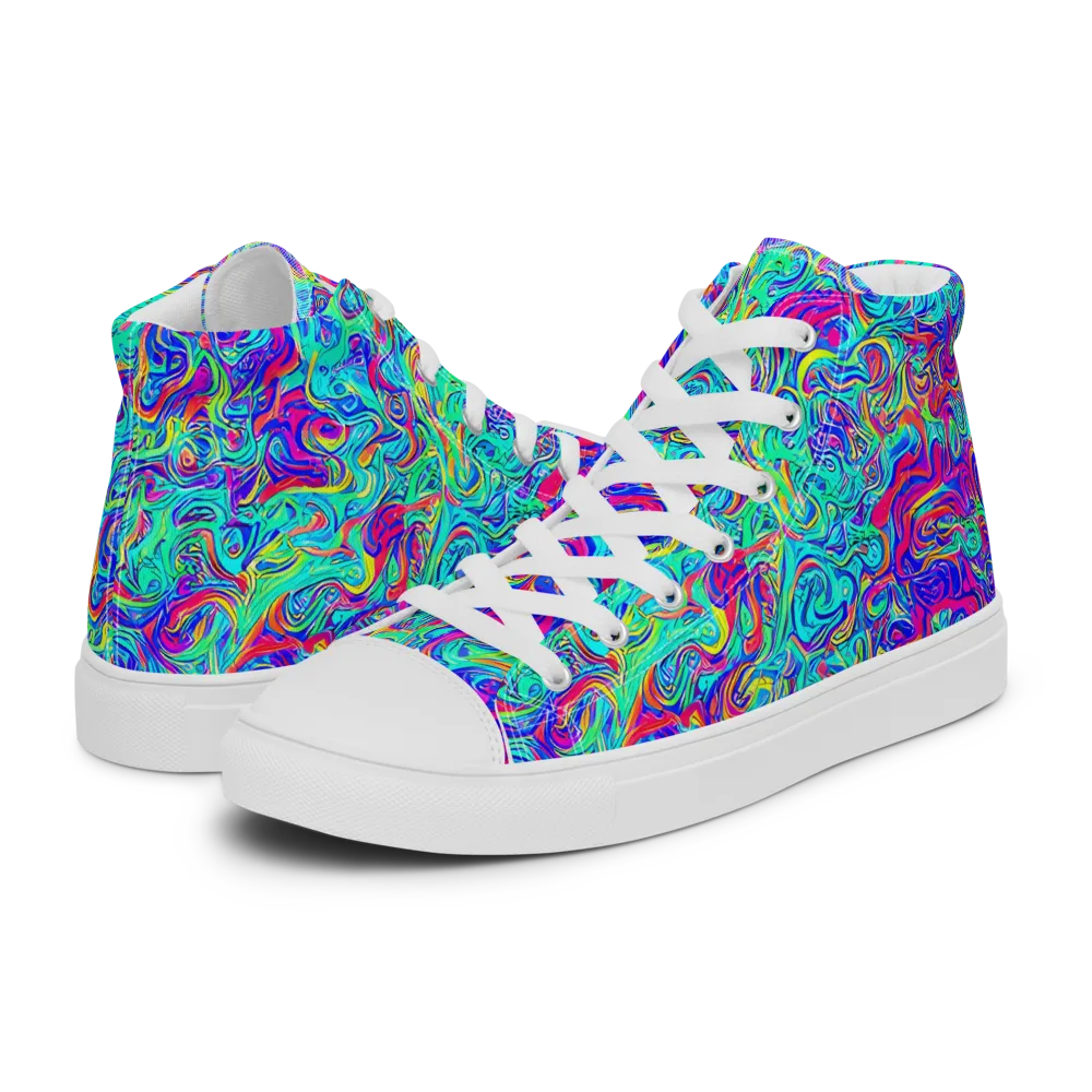 Liquid Pulse on Men's High Top Canvas Shoes — Left