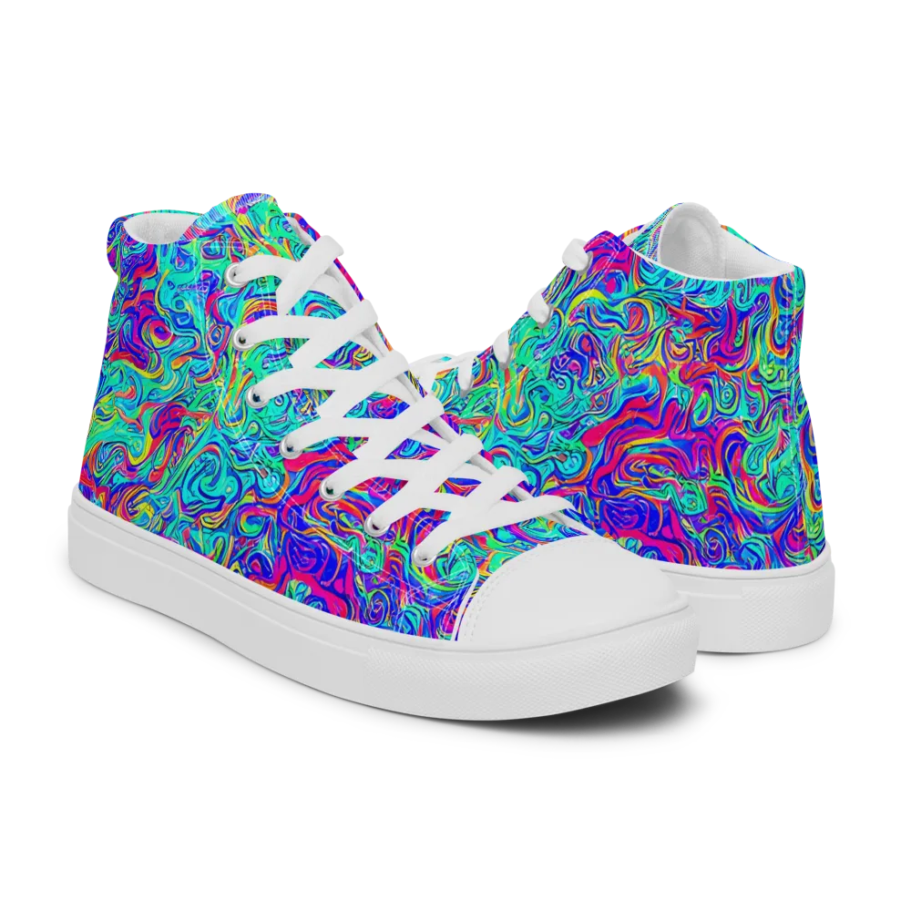 Liquid Pulse on Men's High Top Canvas Shoes — Right