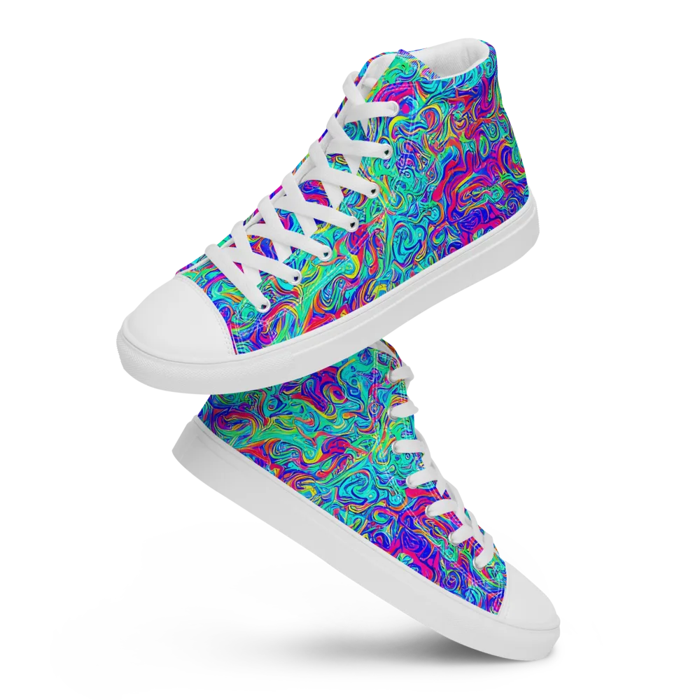 Liquid Pulse on Men's High Top Canvas Shoes — Front