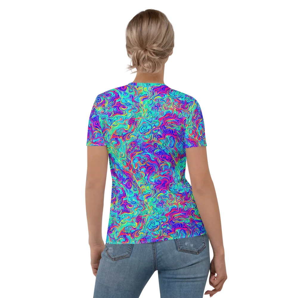 Liquid Pulse on Women's Crew Neck T-Shirt — Back
