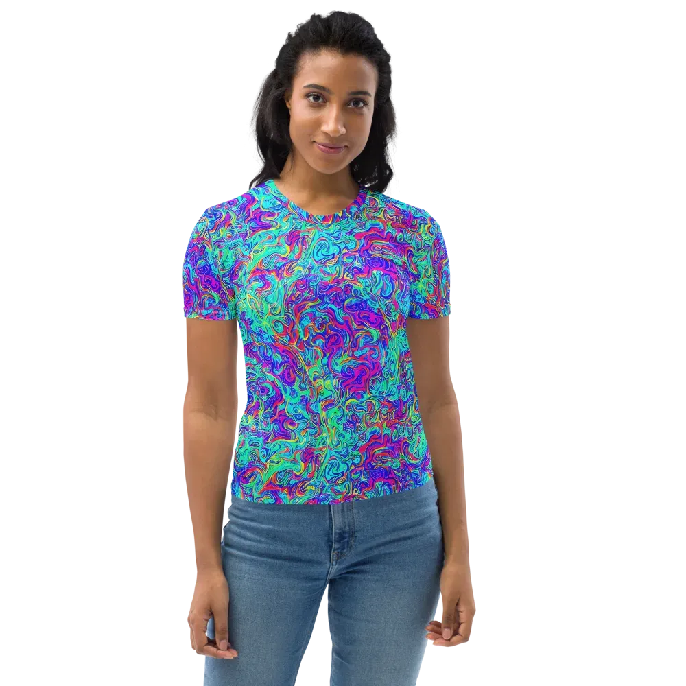Liquid Pulse on Women's Crew Neck T-Shirt — Front