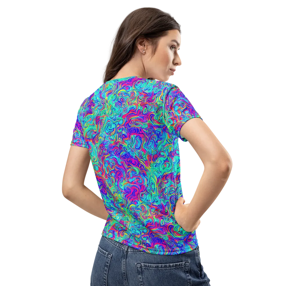Liquid Pulse on Women's Crew Neck T-Shirt — Back