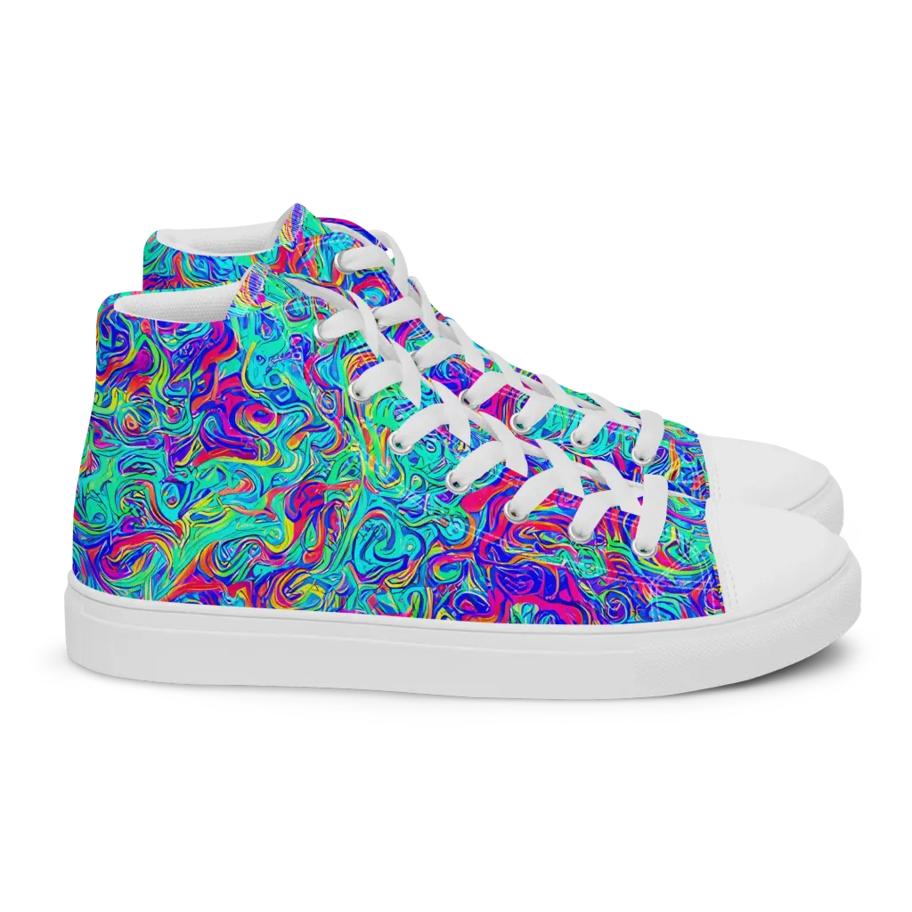 Liquid Pulse on Women's High Top Canvas Shoes — Right