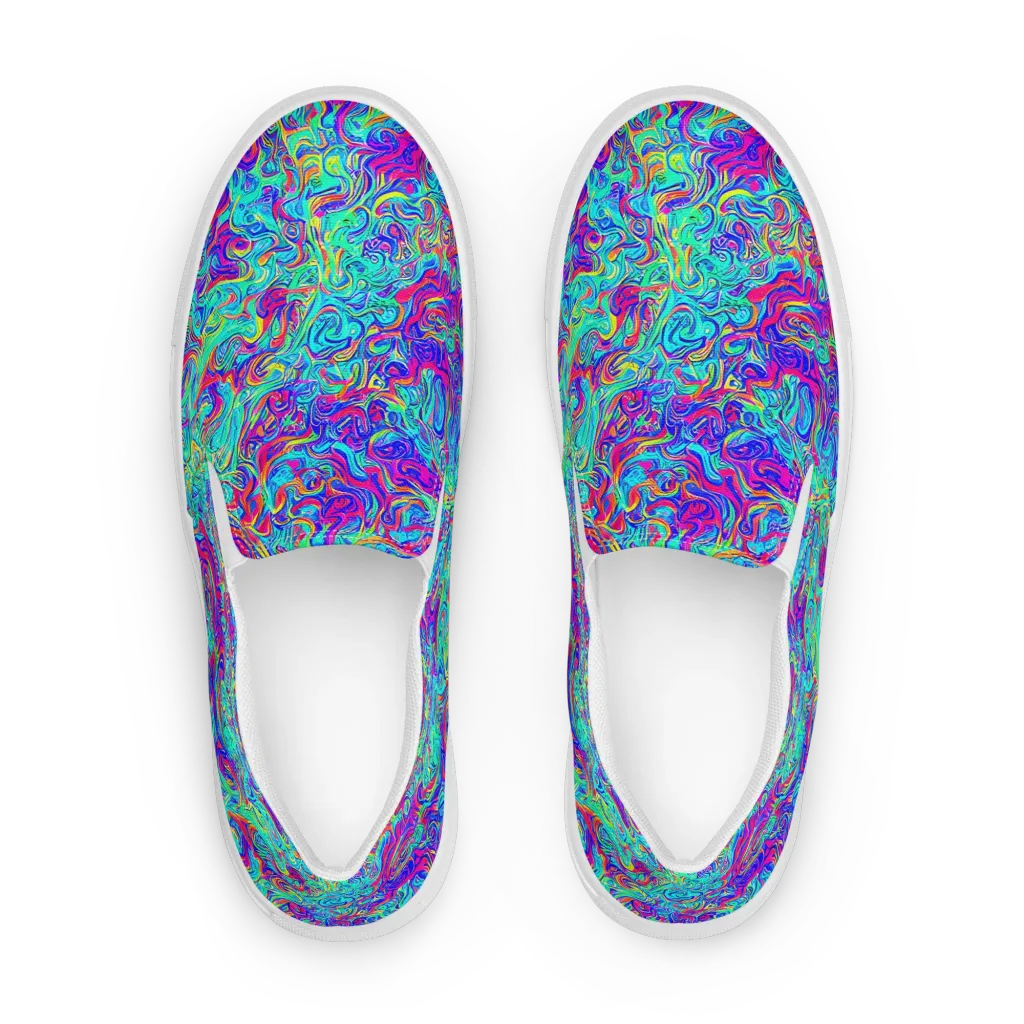 Liquid Pulse on Men's Slip-On Canvas Shoes — Front