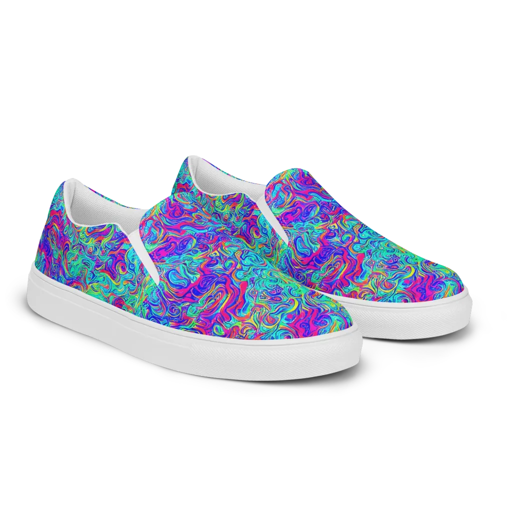 Liquid Pulse on Men's Slip-On Canvas Shoes — Right Front