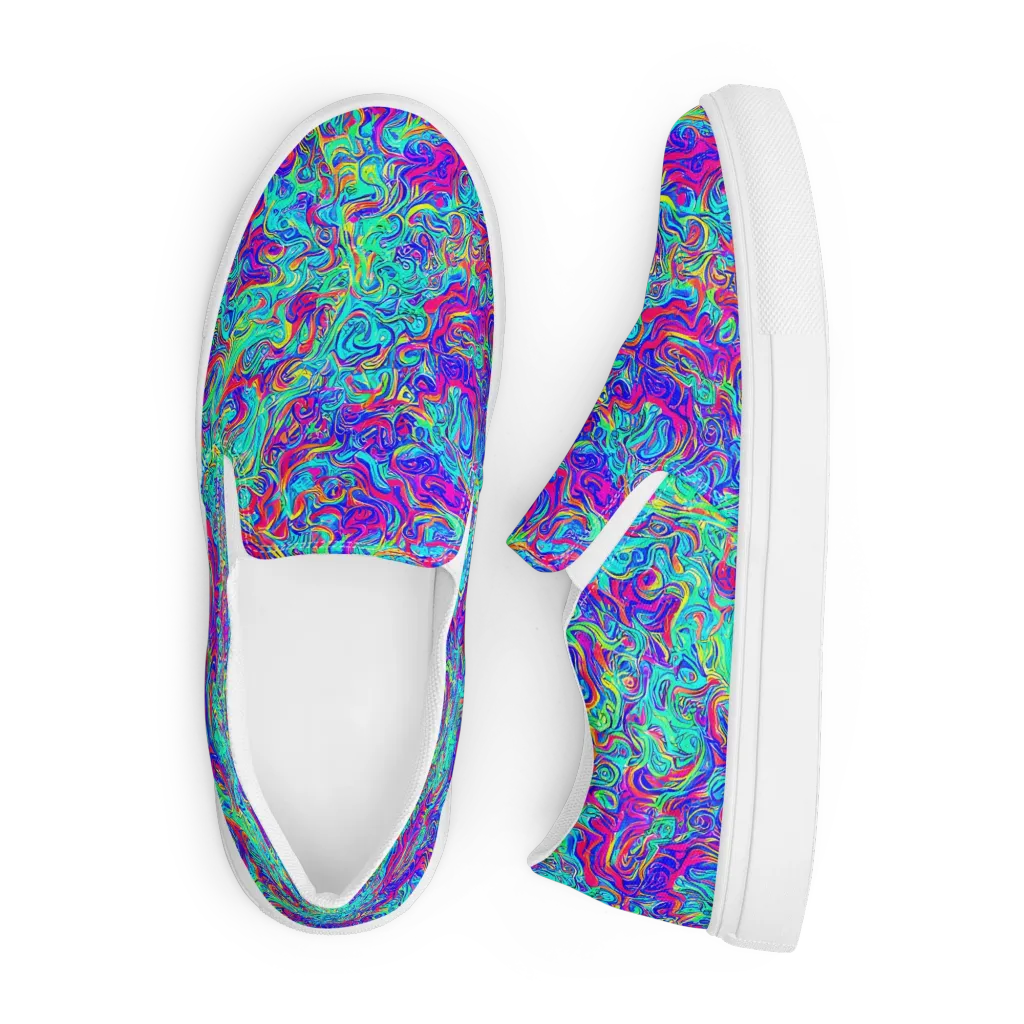 Liquid Pulse on Men's Slip-On Canvas Shoes — Front