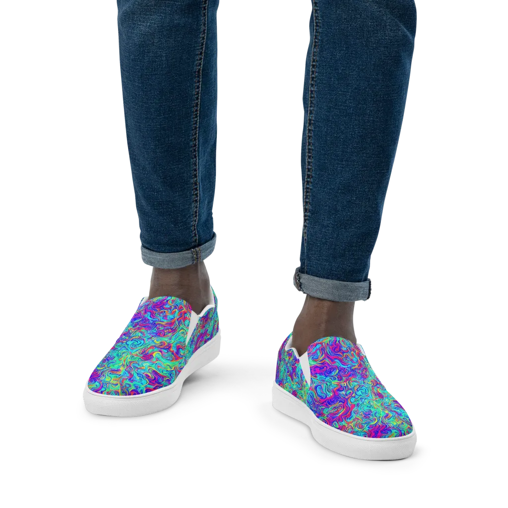 Liquid Pulse on Men's Slip-On Canvas Shoes — Front