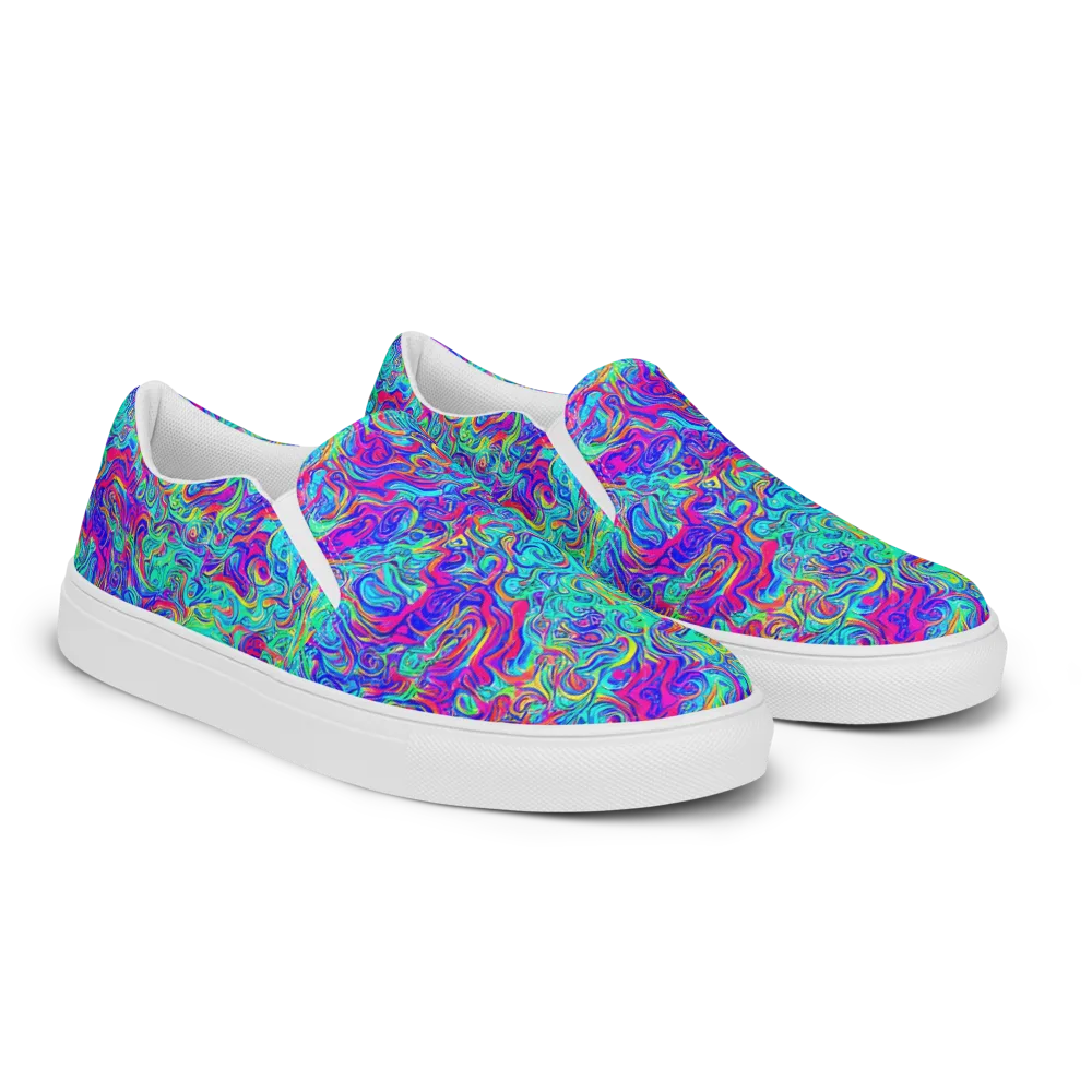 Liquid Pulse on Women's Slip-On Canvas Shoes — Right Front