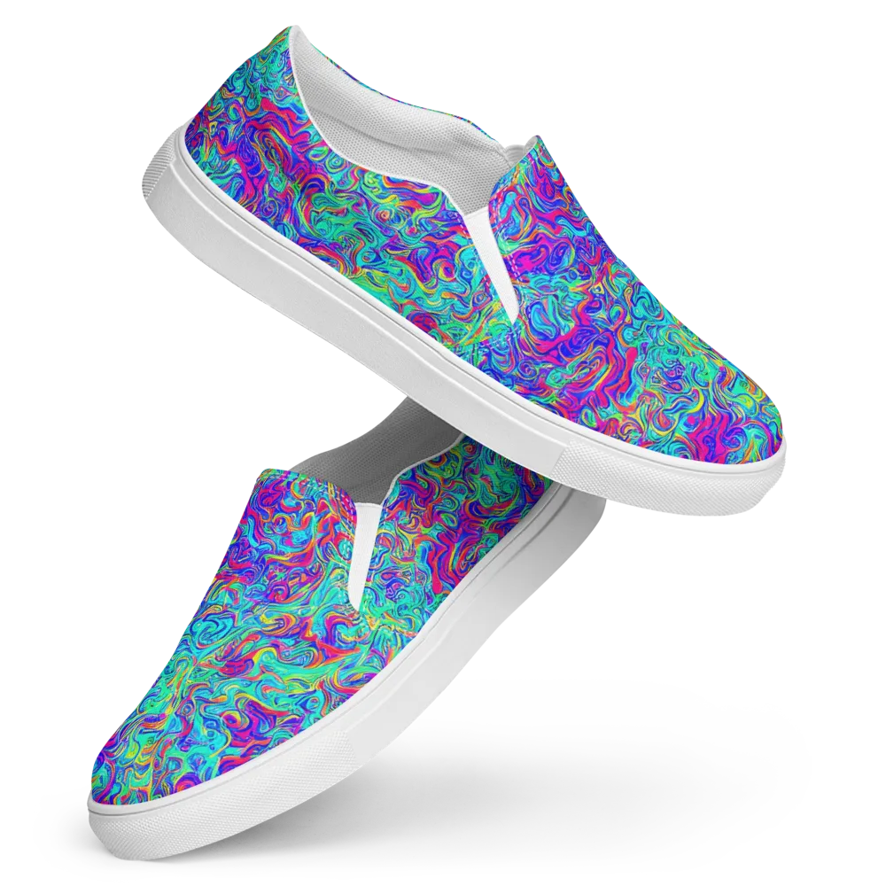 Liquid Pulse on Women's Slip-On Canvas Shoes — Front