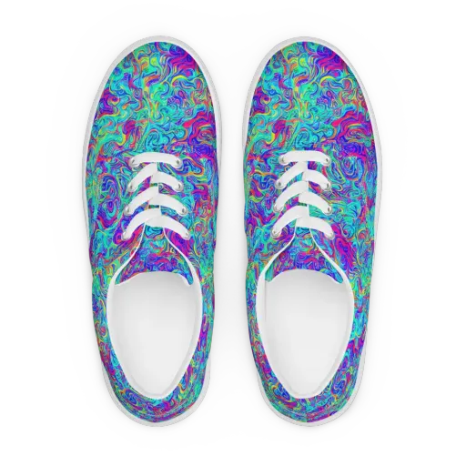 Liquid Pulse on a Men's Lace-Up Canvas Shoes