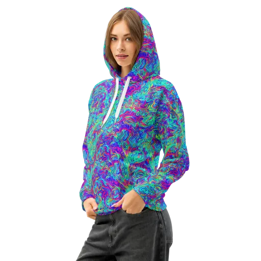 Liquid Pulse on a Cotton Hoodie