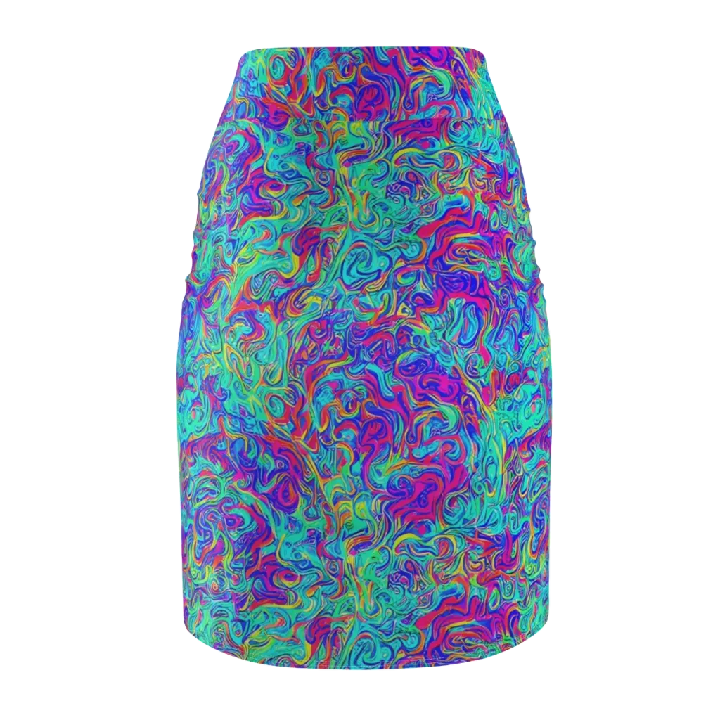 Liquid Pulse on Pencil Skirt — Back