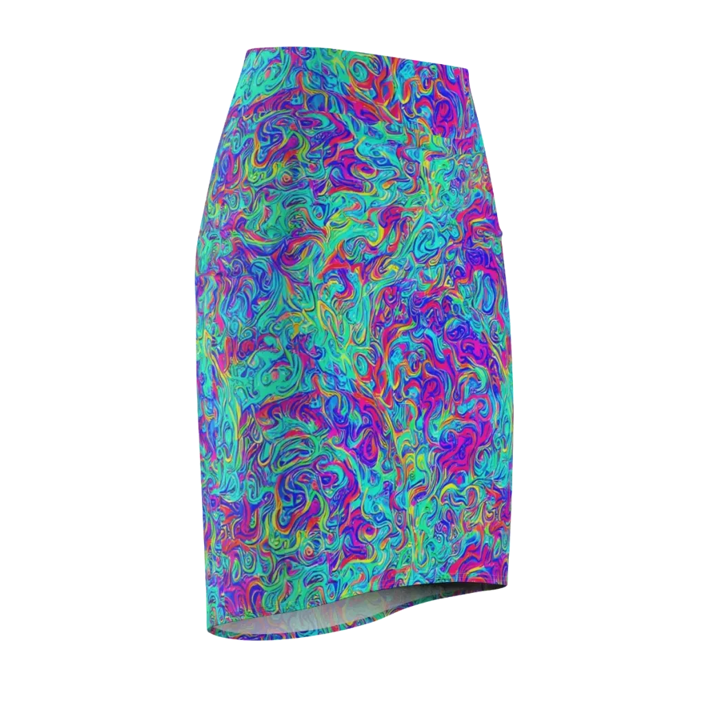 Liquid Pulse on Pencil Skirt — Front Side