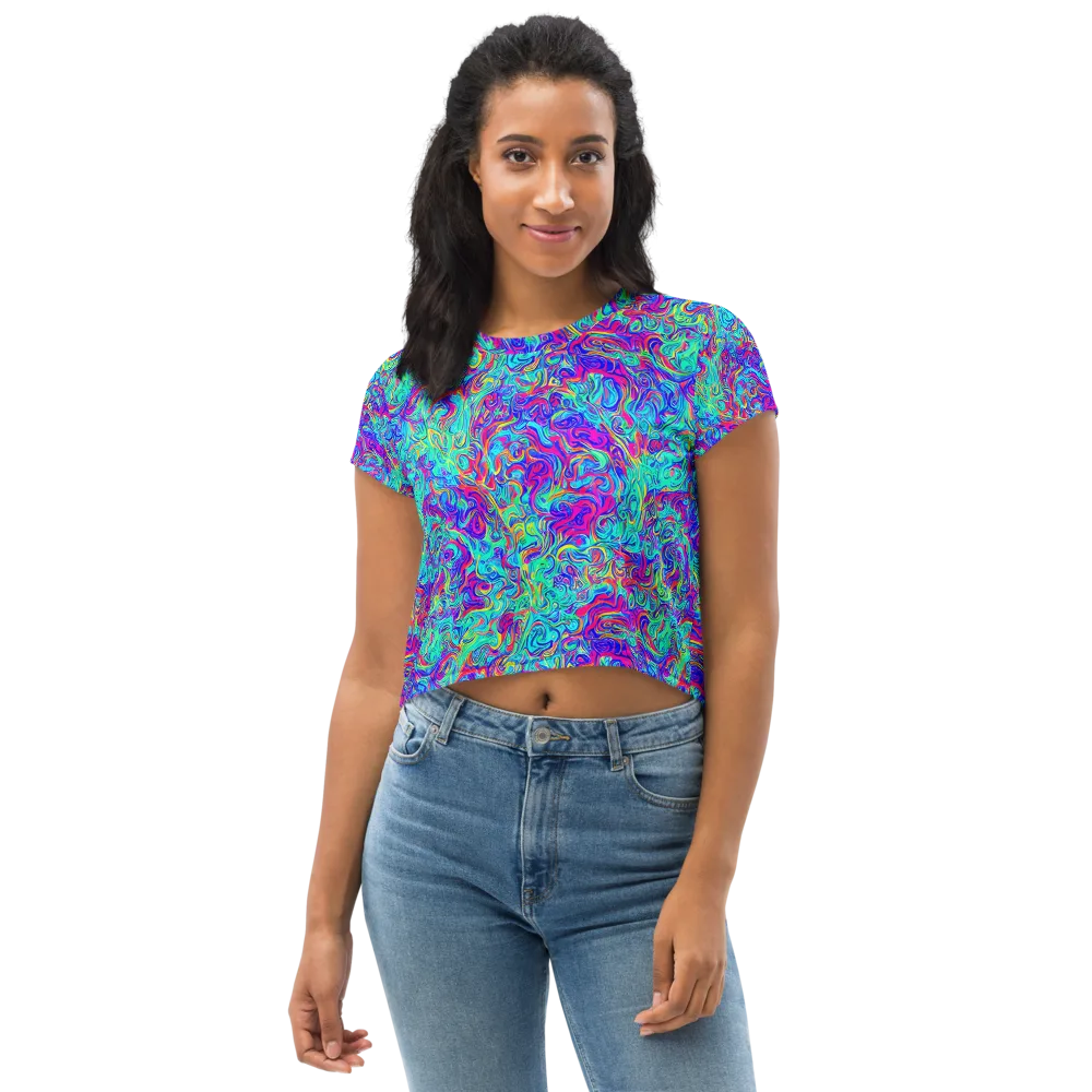 Liquid Pulse on Crop Tee — Front