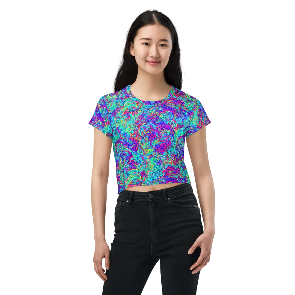Liquid Pulse on Crop Tee — Front