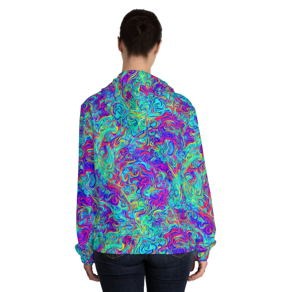 Liquid Pulse on Women's Full-Zip Hoodie — Back On Person