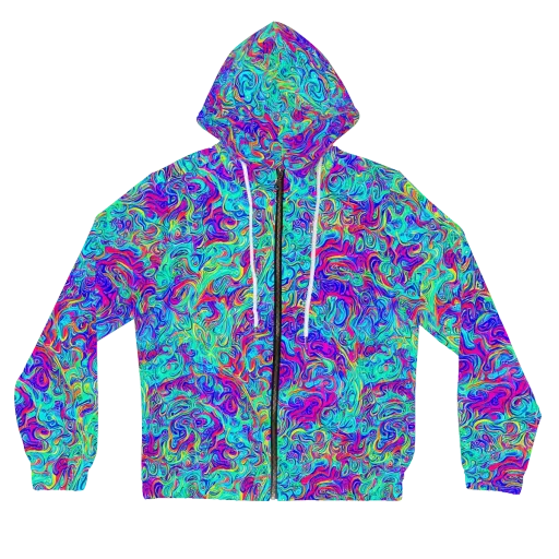 Liquid Pulse on a Women's Full-Zip Hoodie