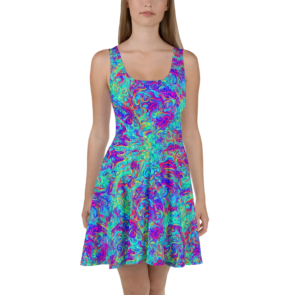 Liquid Pulse on Skater Dress — Front