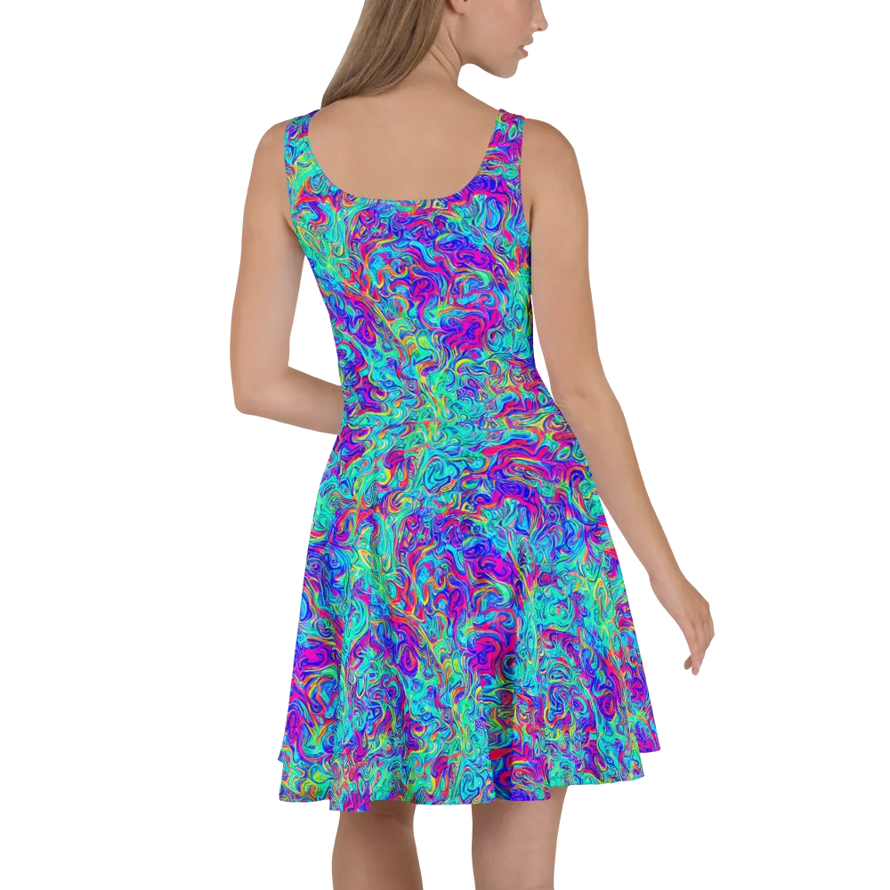 Liquid Pulse on Skater Dress — Back