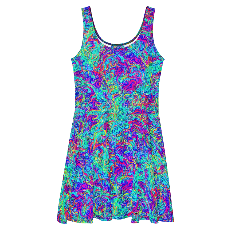 Liquid Pulse on Skater Dress — Front