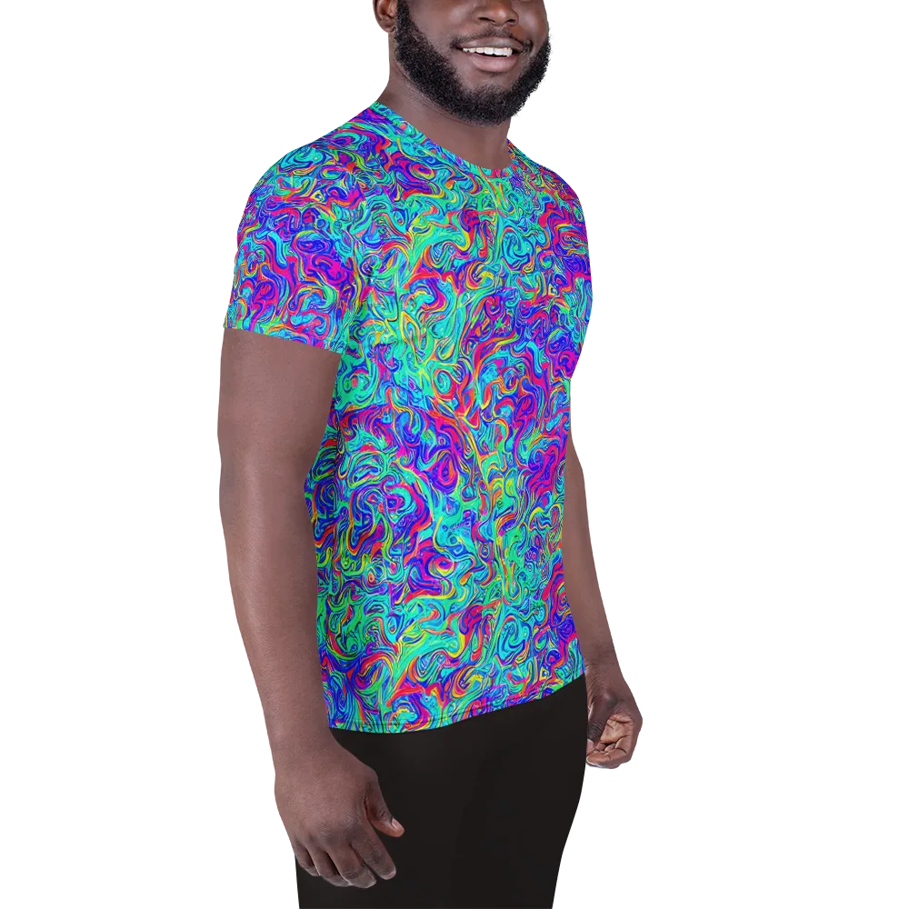 Liquid Pulse on Men's Athletic T-Shirt — Right