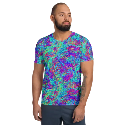 Liquid Pulse on a Men's Athletic T-Shirt