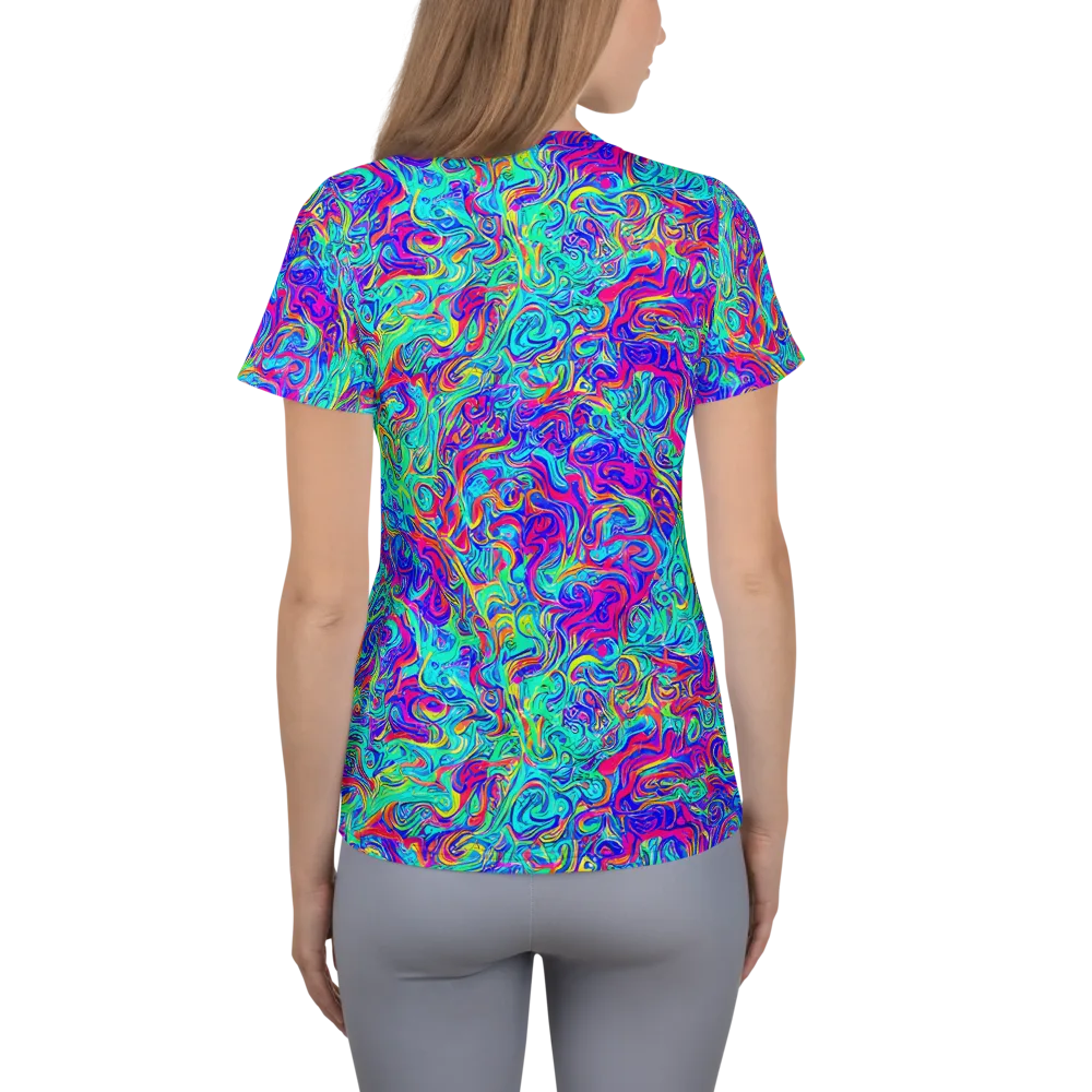 Liquid Pulse on Women's Athletic T-Shirt — Back