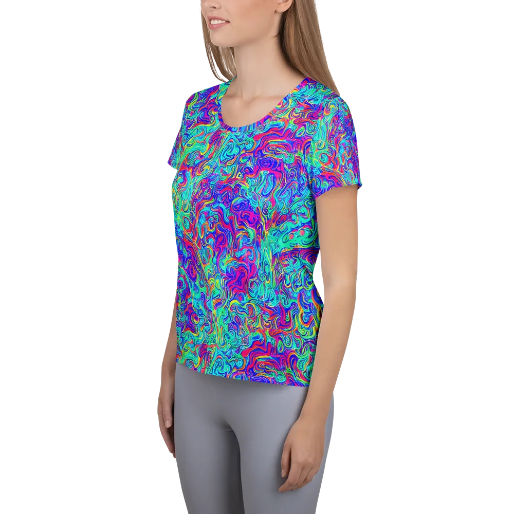 Liquid Pulse on Women's Athletic T-Shirt — Left