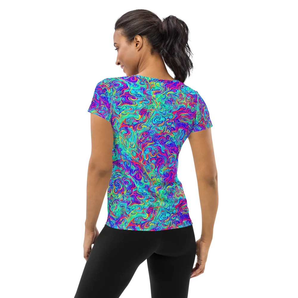 Liquid Pulse on Women's Athletic T-Shirt — Back