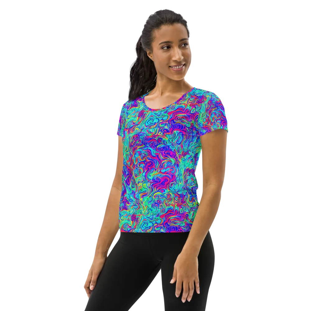 Liquid Pulse on Women's Athletic T-Shirt — Left