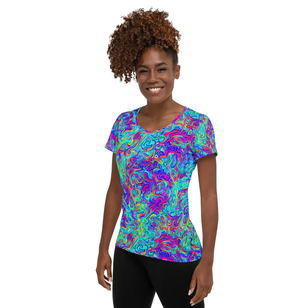 Liquid Pulse on Women's Athletic T-Shirt — Left