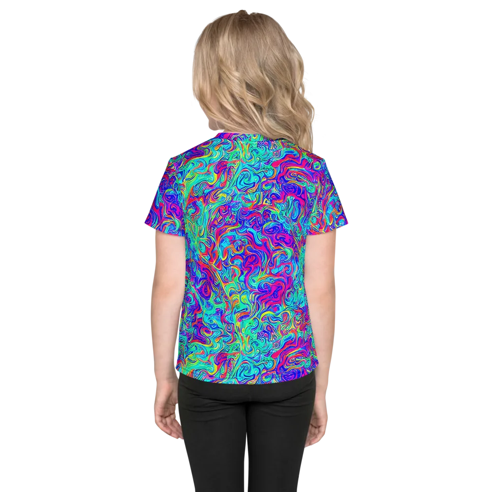 Liquid Pulse on Kids Crew Neck T-Shirt — Back