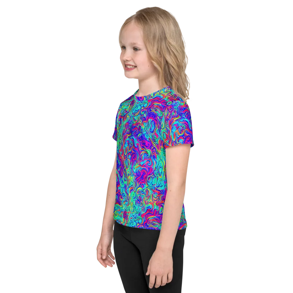 Liquid Pulse on Kids Crew Neck T-Shirt — Left