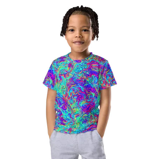 Liquid Pulse on a Kids Crew Neck T-Shirt