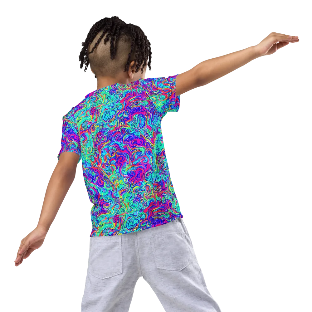Liquid Pulse on Kids Crew Neck T-Shirt — Back