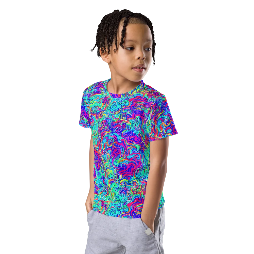 Liquid Pulse on Kids Crew Neck T-Shirt — Left Front