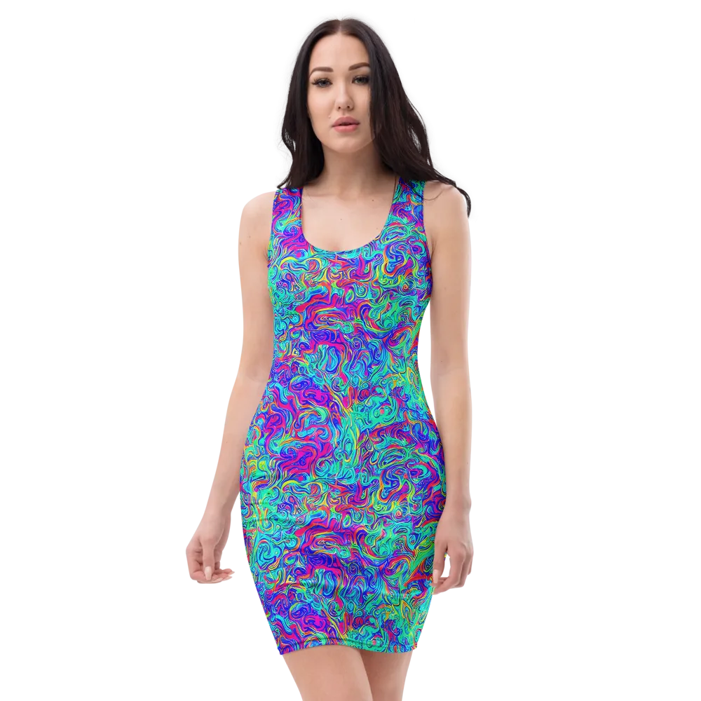 Liquid Pulse on Bodycon Dress — Front
