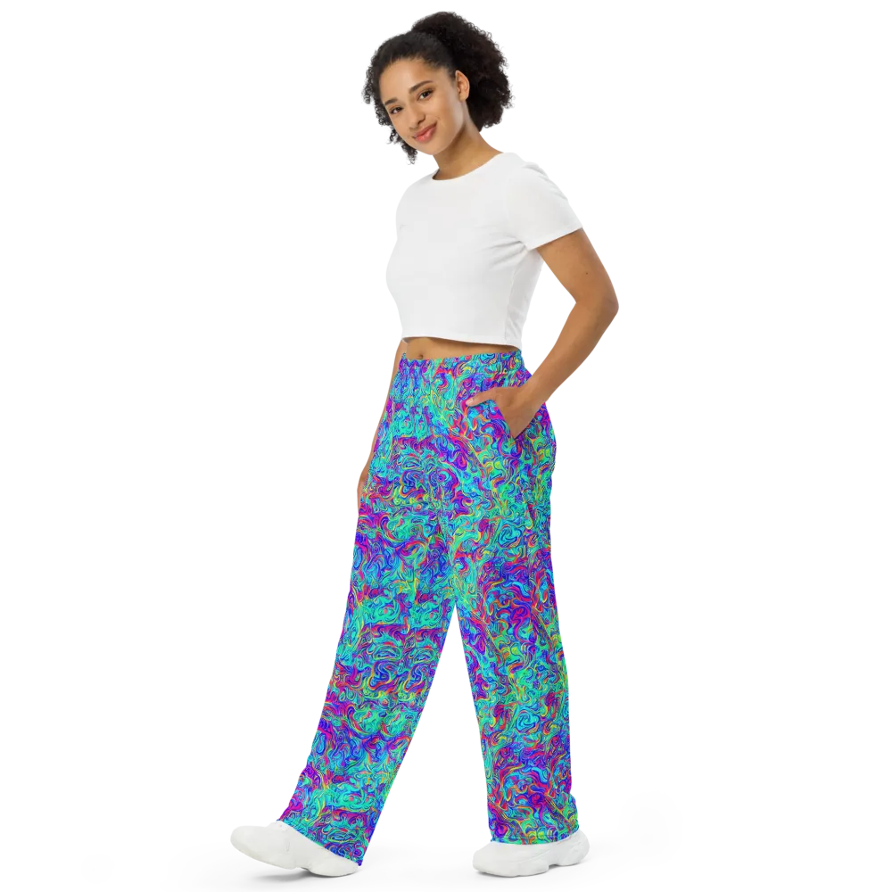 Liquid Pulse on Wide-Leg Pants — Left Front