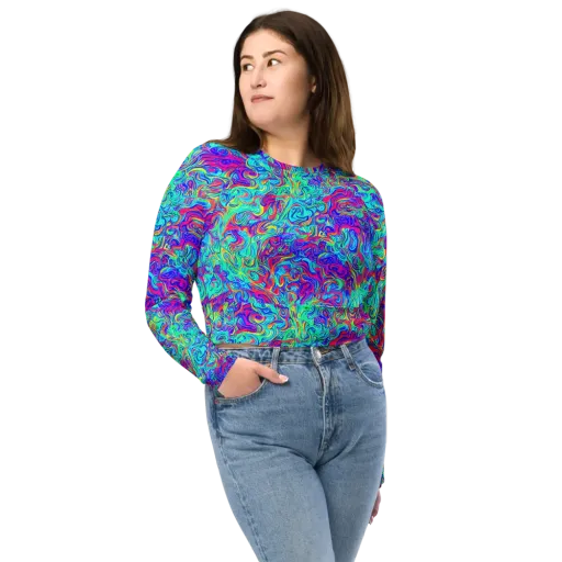 Liquid Pulse on a Long Sleeve Crop Top