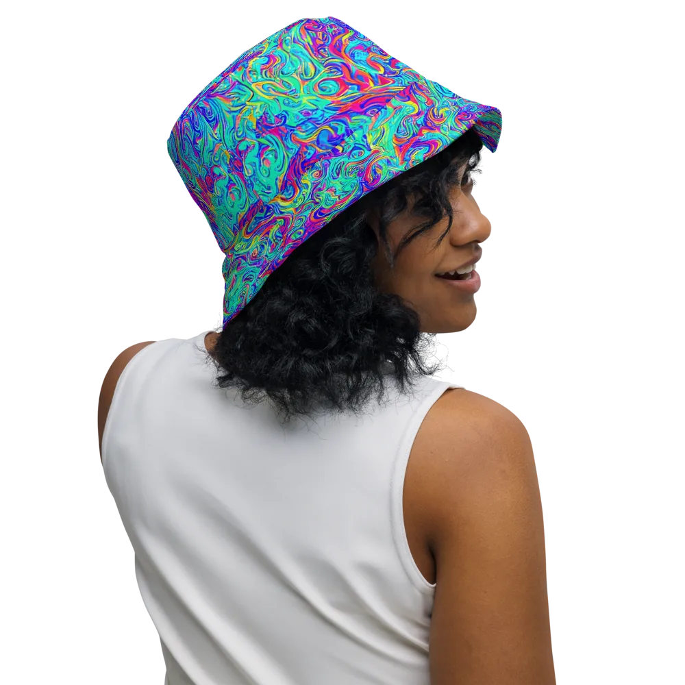 Liquid Pulse on Reversible Bucket Hat — Right Outside