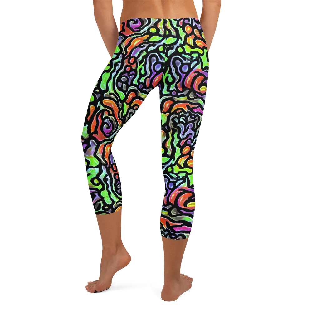 Synthetic Aurora on Capri Leggings — Back