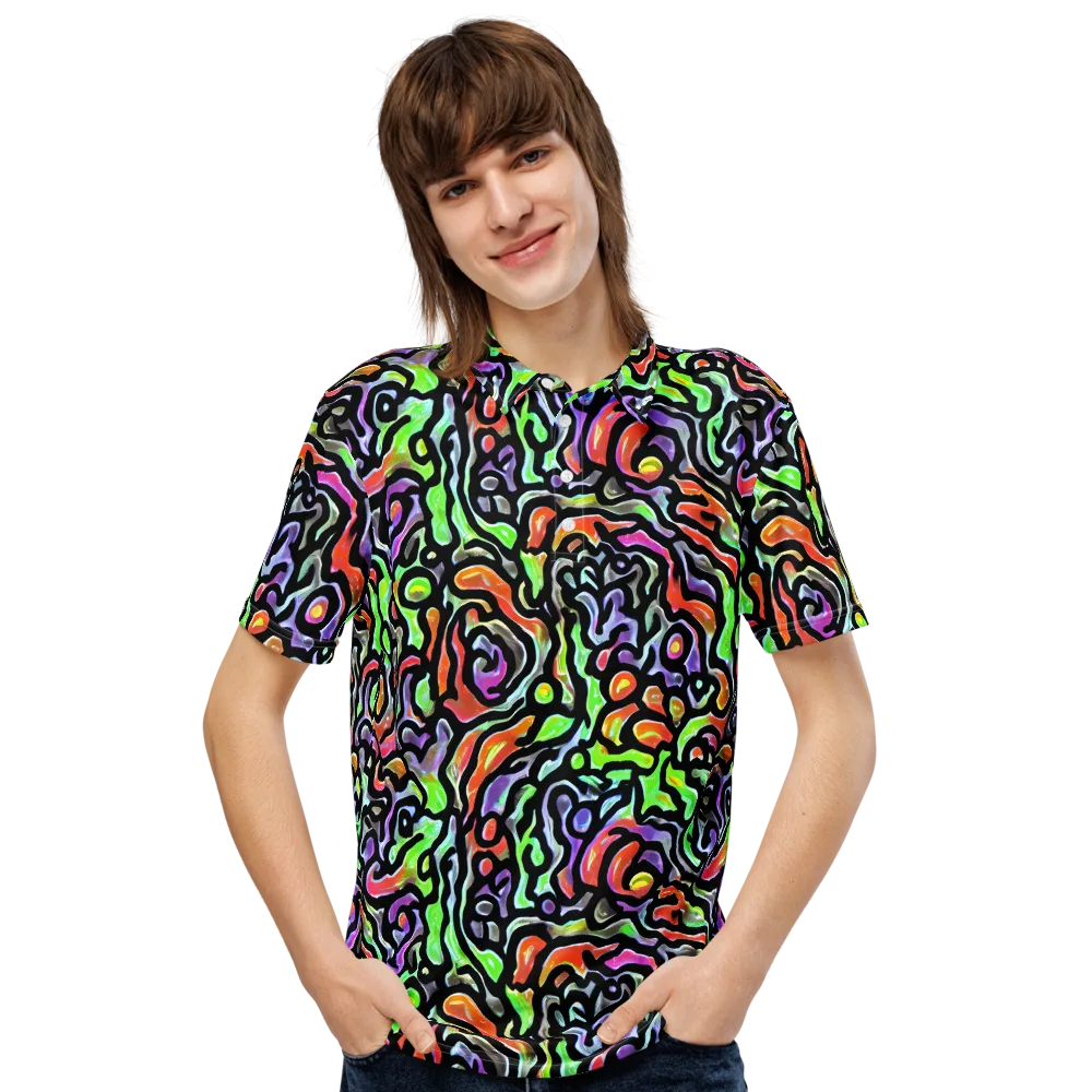 Synthetic Aurora on Men's Slim Fit Polo Shirt — Front